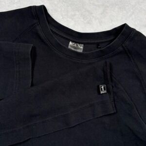 1st Phorm Pullover Shirt Men M Black Pima Cotton Raglan Long Sleeve Athletic Gym